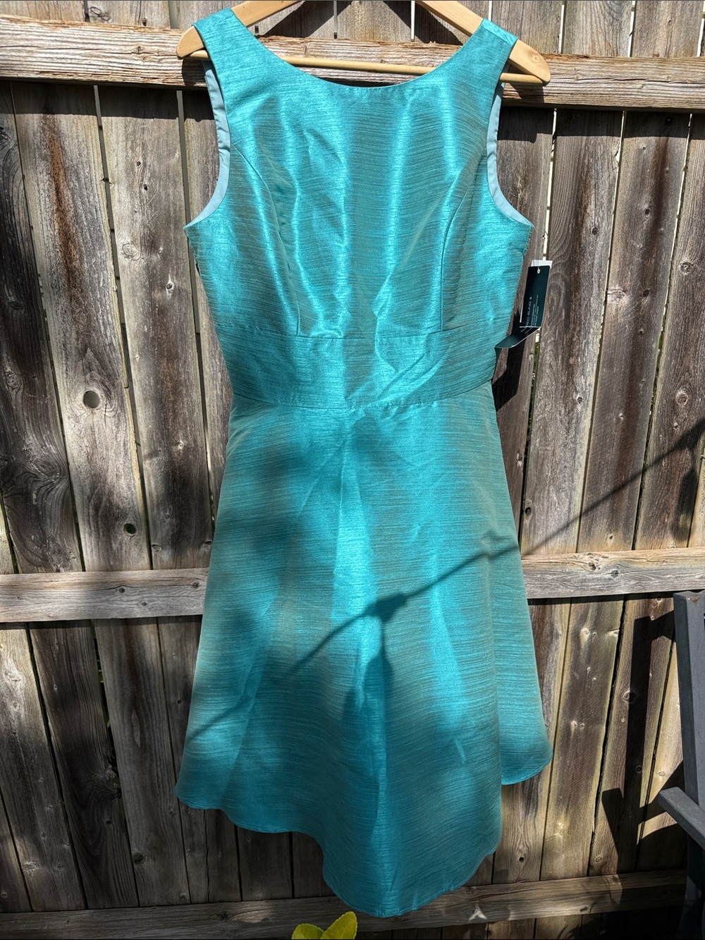 NWT Alfred Sung Azure Teal Cocktail Dress Bow Back Size 12